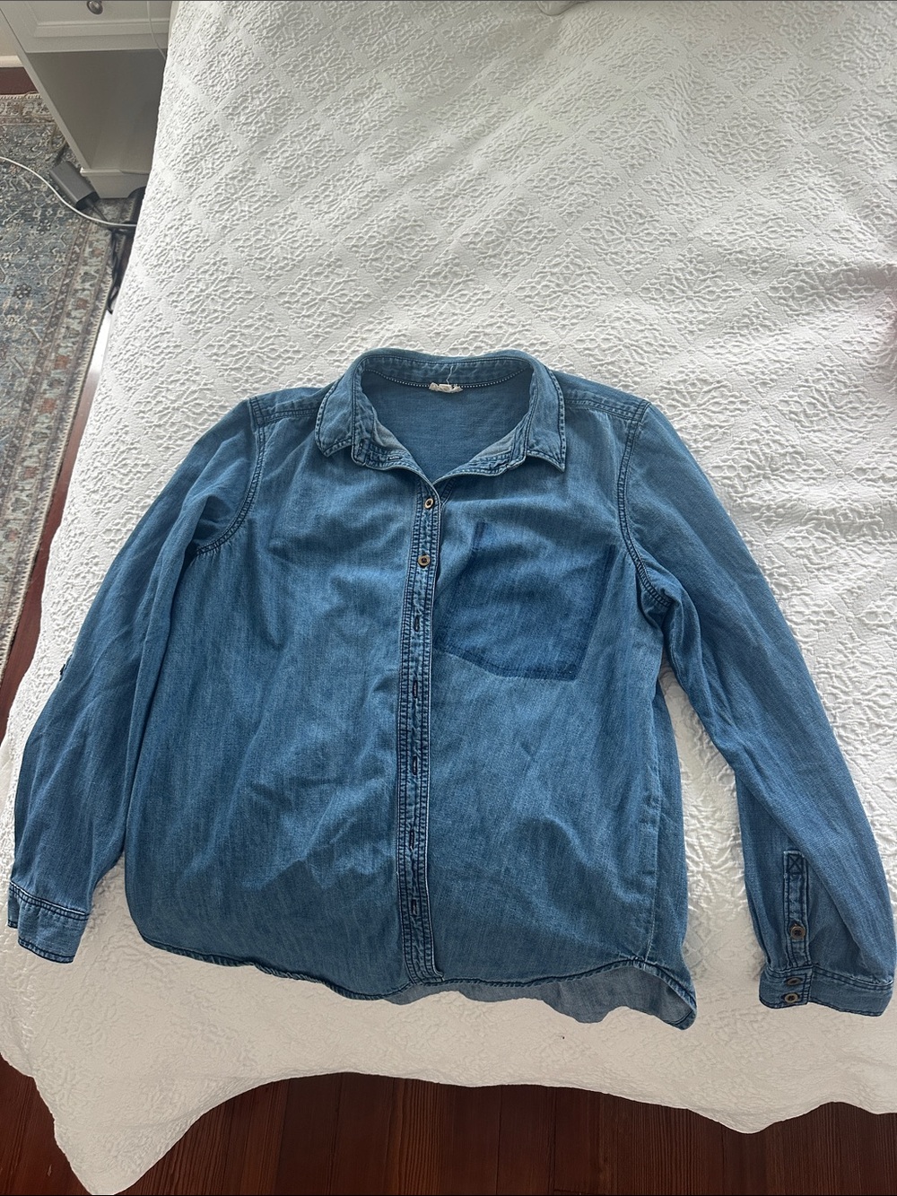 Women’s Pilcro denim button down long sleeve top